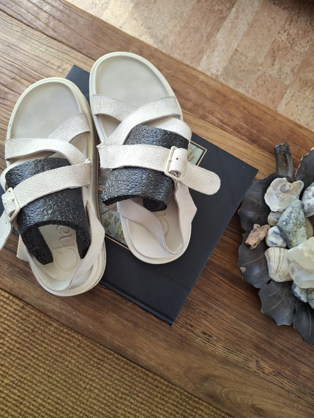 Chaco Platform Cream Strappy Sandals